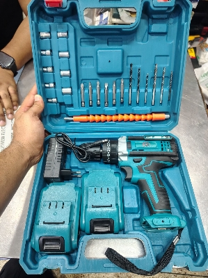 Picture of HR Cordless Drill Machine Set - 25pcs With 21V Double Battery/ Screwgun (Blue)