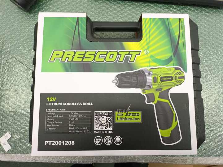 Picture of PRESCOTT 12V CORDLESS DRILL LITHIUMION BATTERY/SCREWGUN (Green)