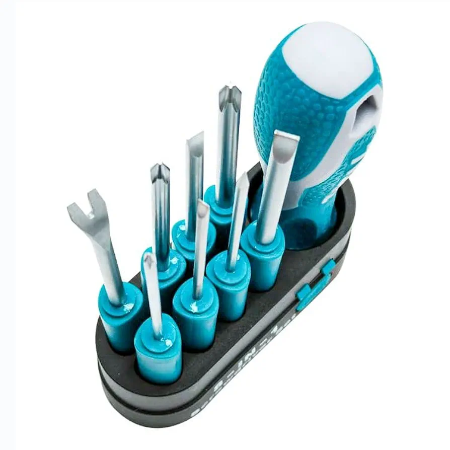 Picture of [TOTAL] Screwdriver set 8PCS Bits 1PCS Handle THT250906 Superior products at affordable prices In The Best Selling Products (Green)