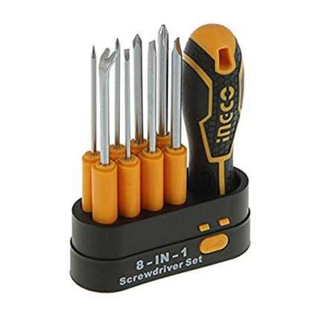 Picture of Professional 8 IN 1 SCREWDRIVER SET INGCOO -AKISD0901 (Orange)