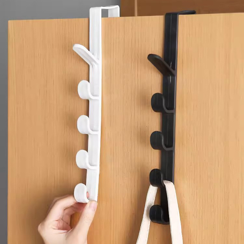 Picture of 1 Pcs Bedroom Door Hanger Clothes Hanging Rack Over The Door Plastic Home Storage Organization Hooks
