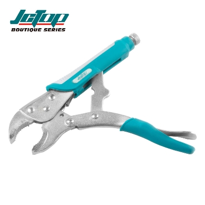 Picture of 🛠️ JCTOP 10 Inch CRV Tool Vice Grip – Automatic Curved Serrated Jaw Locking Pliers (BC0110) (Light blue)