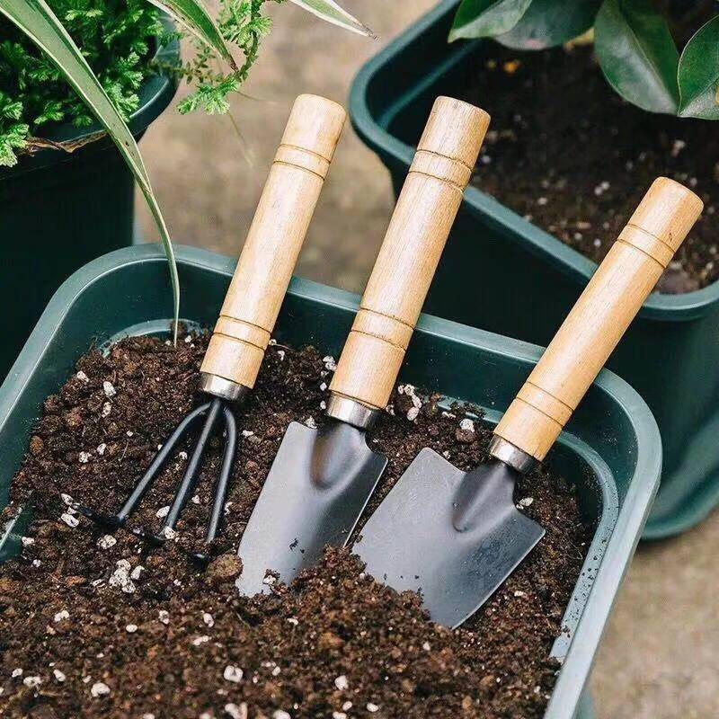 Picture of 3pcs/set Garden Hand Tools Sets Mini Metal Garden Hand Tools Garden Shovel(Black)
