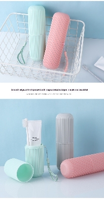 Picture of 1 Pcs Portable Travel Toothbrush Case Set Toiletry Cup with Lid Toothpaste Toothbrush Storage Box Mouthwash Cups(Multicolor)