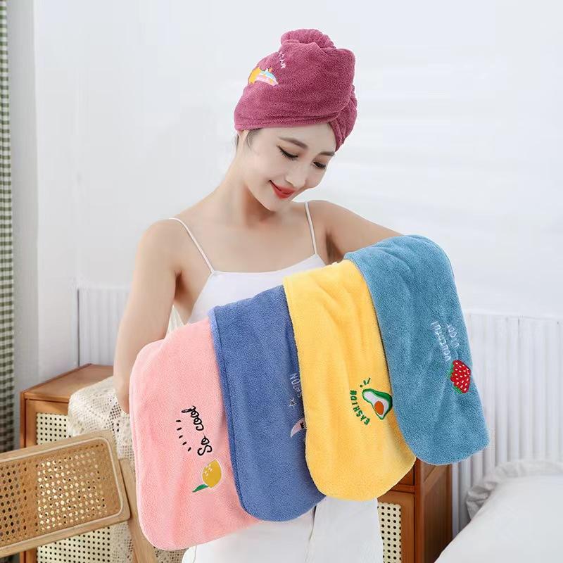 Picture of Women Soft Microfiber Towels Shower Cap Towel Bath Hats for Women Dry Hair Cap Quick Drying Soft for Lady Turban Head Girl Towel