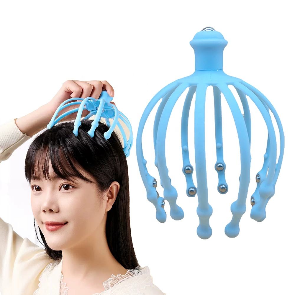 Picture of 1 Pcs Octopus Scalp Massager 12 Finger Head Scratcher Roller Balls Head Massager for Deep Relaxation