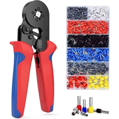 Picture of 🔌 HSC8 6-4A Terminal Crimping Tool with 1200pcs Cord End Terminal Connectors Kit (Orange)