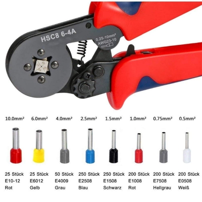Picture of 🔌 HSC8 6-4A Terminal Crimping Tool with 1200pcs Cord End Terminal Connectors Kit (Orange)