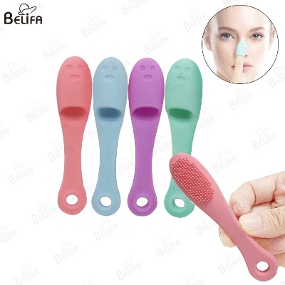 Picture of 2 Pcs Finger Silicone Facial Cleansing Brush Soft Facial Cleansing Brush Nose Blackhead Remover(Multicolor)