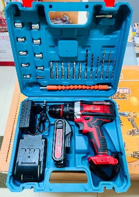 Picture of 🔩 HR Cordless Drill Machine Set – 48V Power, Double Battery, 25pcs Full Set 🔋 (Red)