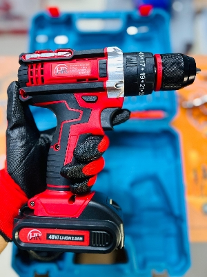Picture of 🔩 HR Cordless Drill Machine Set – 48V Power, Double Battery, 25pcs Full Set 🔋 (Red)