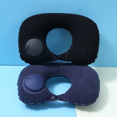 Picture of U-Shape Automatic Air Inflatable Pillow Cooling Memory Compress Ring Neck Cushion for Home Decor Sleeping Outdoor Travel