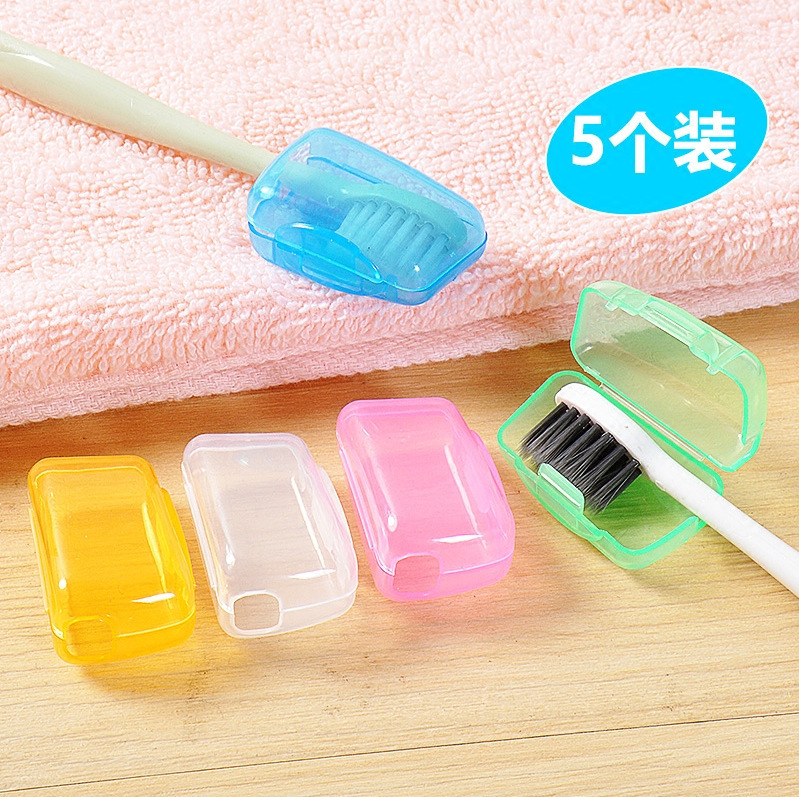 Picture of 5 Pcs Outdoor Travel Toothbrush Head Dust Protector Cover / Portable Washing Toothbrush Box(Multicolor)