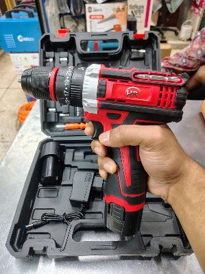 Picture of ⚡ HR 12V Cordless Drill Machine – Compact & Lightweight Power Tool (2pcs Set) (Red)