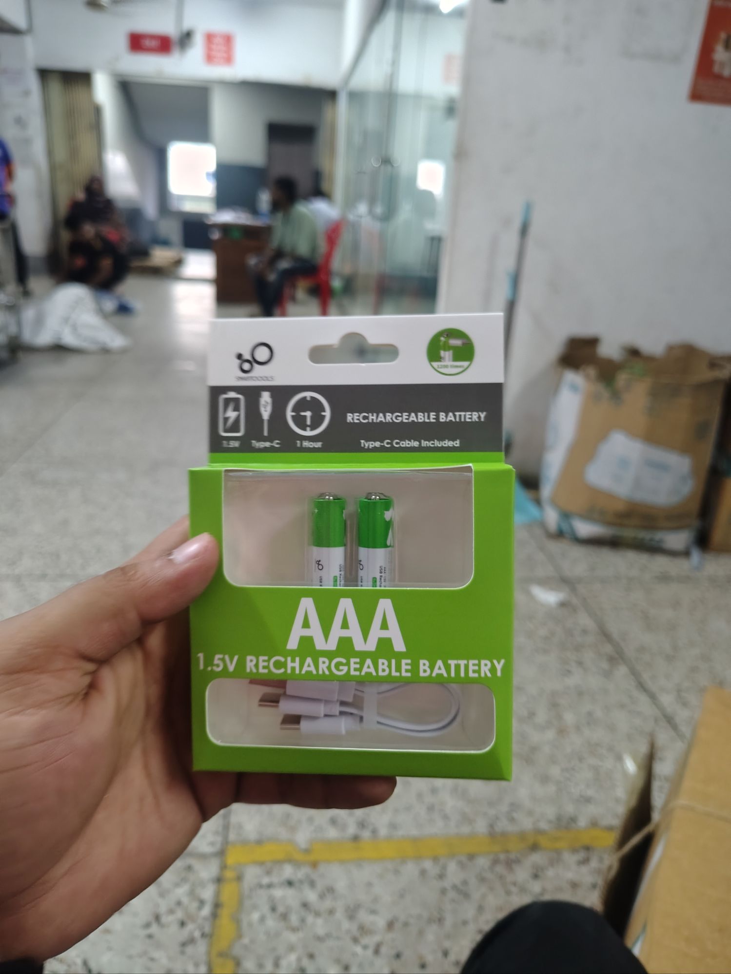 Picture of 🔋 SmarToools RB20 AAA 1.5V 750mWh Rechargeable Battery – 2 Pcs Set (Green)