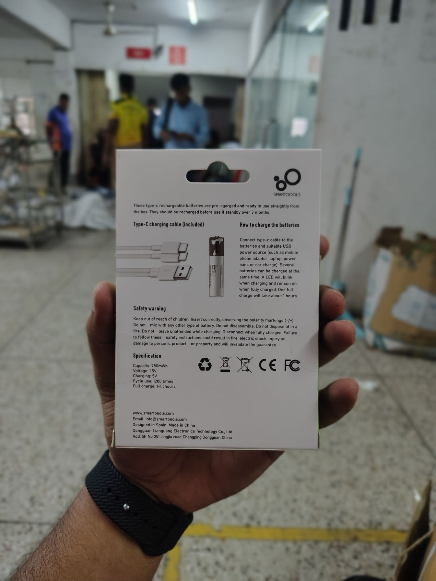 Picture of 🔋 SmarToools RB20 AAA 1.5V 750mWh Rechargeable Battery – 2 Pcs Set (Green)