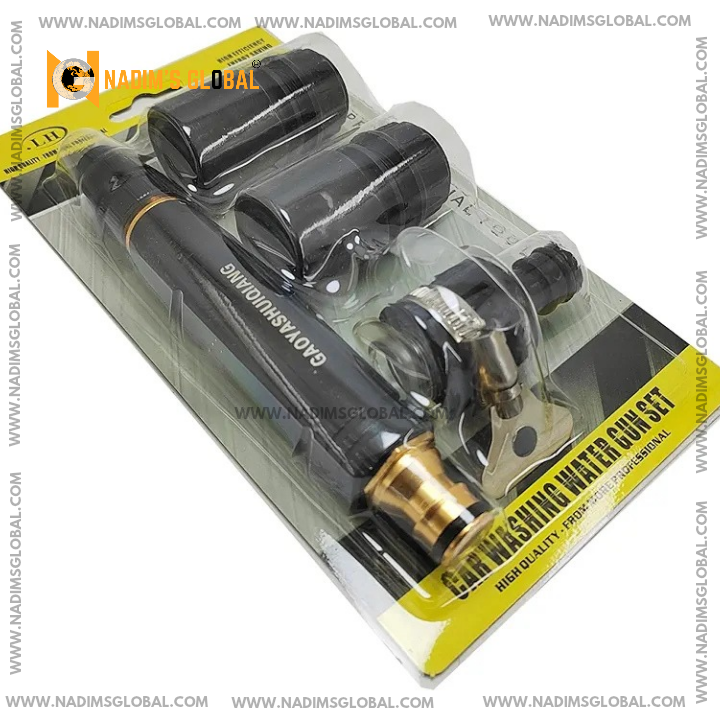 Picture of Water Spray Gun for Car Wash Garden Home Garden Hose Pipe Spray Gun 1/2 Inch Adjustable High Pressure Water Gun Nozzle for Car Wash Multi Use - KaberTrade (Black)