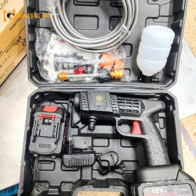 Picture of 48V Rechargeable Cordless High Pressure Car Washer Machine – Portable Power Washer with 2Pcs Battery & Accessories (Black)