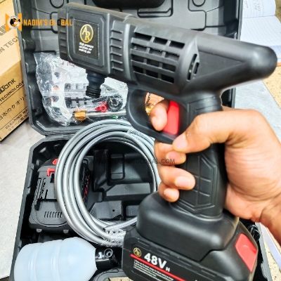 Picture of 48V Rechargeable Cordless High Pressure Car Washer Machine – Portable Power Washer with 2Pcs Battery & Accessories (Black)