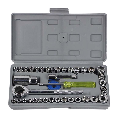 Picture of New Drive Ratchet Wrench Set Auto Motorcycle Repair Hand Tool Kit Extension Rod Hex Sleeve Ratchet Handle Tool Set (Silver)