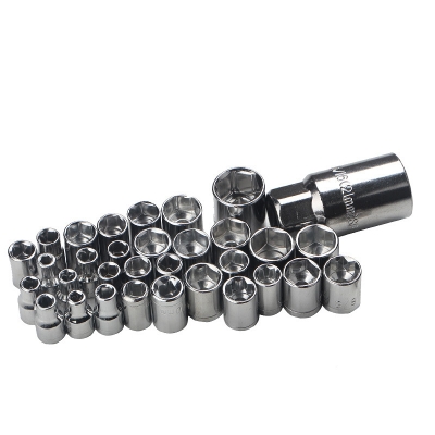 Picture of New Drive Ratchet Wrench Set Auto Motorcycle Repair Hand Tool Kit Extension Rod Hex Sleeve Ratchet Handle Tool Set (Silver)