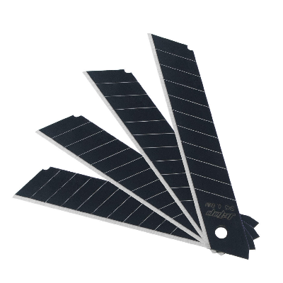 Picture of JCTOP 18mm Snap off Blades SK5 High-carbon Steel Utility Knife Blade Sharp / Durable Replacement Blades/10pcs -EQ4015 (Black)