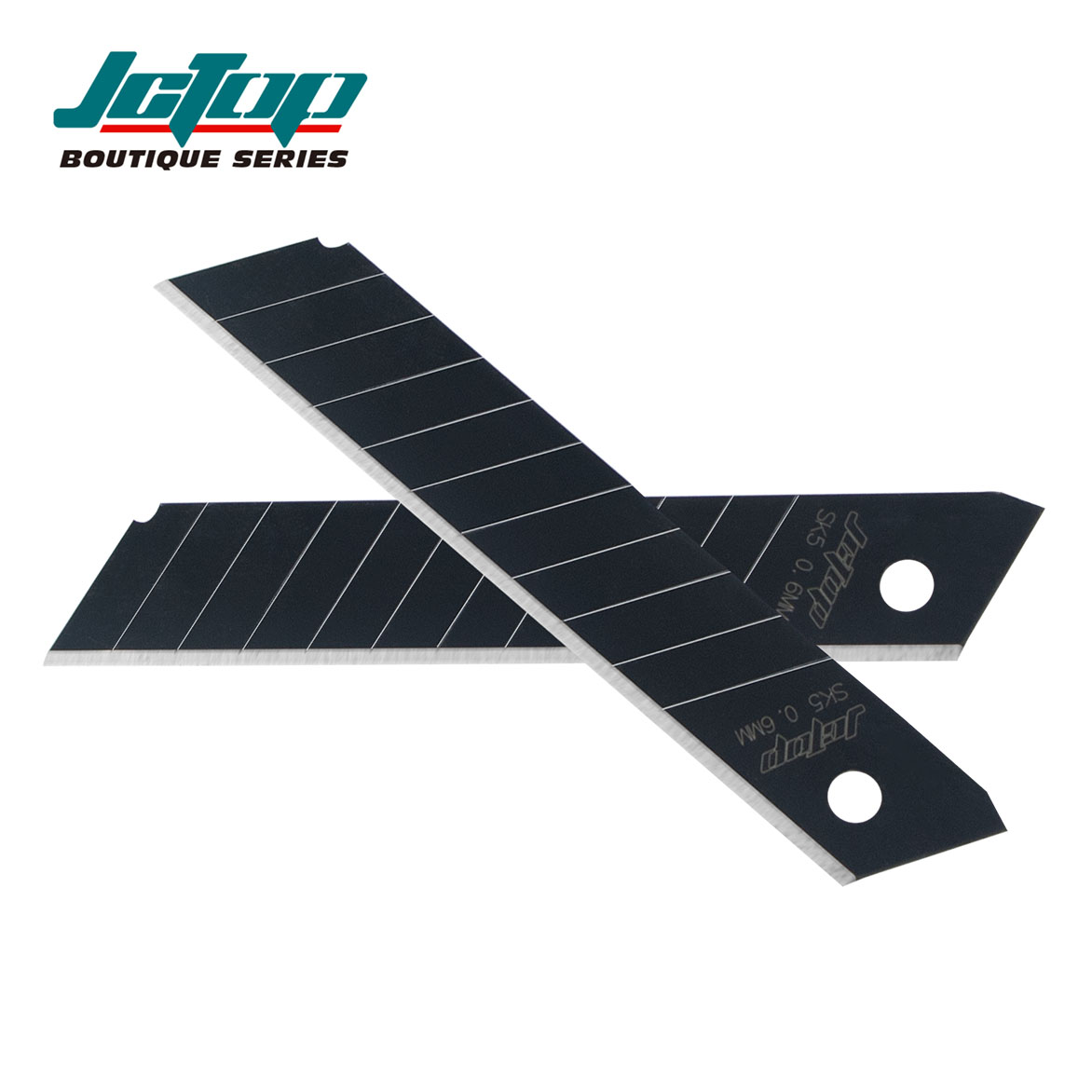 Picture of JCTOP 18mm Snap off Blades SK5 High-carbon Steel Utility Knife Blade Sharp / Durable Replacement Blades/10pcs -EQ4015 (Black)