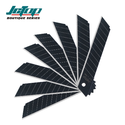 Picture of JCTOP 18mm Snap off Blades SK5 High-carbon Steel Utility Knife Blade Sharp / Durable Replacement Blades/10pcs -EQ4015 (Black)
