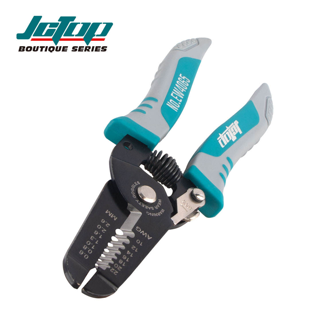 Picture of JCTOP 7 Inch Wire Stripper Self-adjusting Cable Cutter Crimp Automatic Wire Stripping Cutting Pliers Tool for Industry-EW4065 (Deep green)