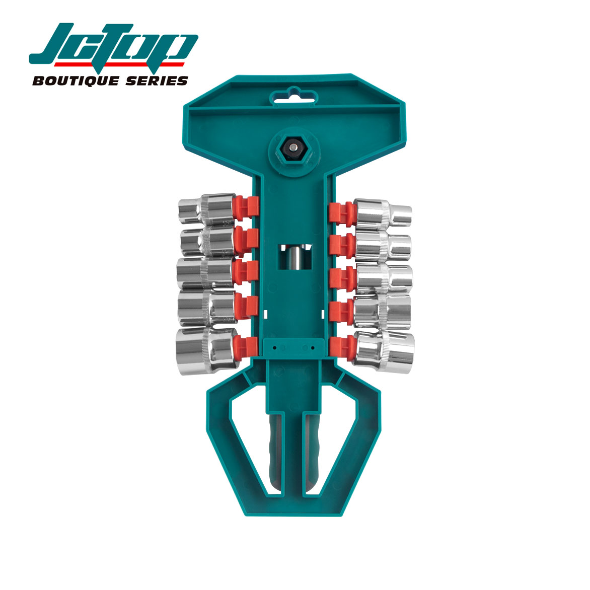 Picture of 12 Pcs JCTOP 1/2" Ratchet Socket Wrench Set 10-24mm Combination Quick Auto Repair Socket Wrench Tool Set-CK0512 (Deep green)