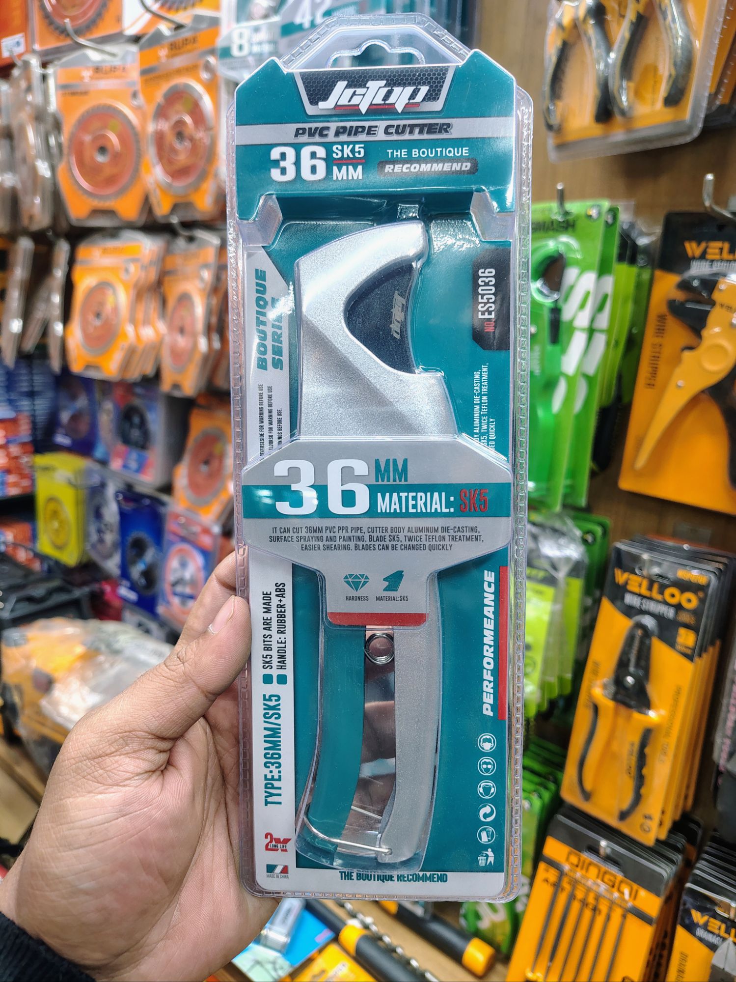 Picture of JCTOP Professional Manufacturers Quick Pipe Cutter PVC Pipe Cutting Tools Plastic Pipe Scissor-ES5036 (Deep green)