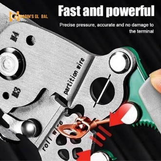 Picture of WBD All in 1 Multifunction Stainless Steel Wire Stripper/Wire Crimping Tool, Wire Cutter, Wire Crimper, Cable Stripper, Wiring Tools and Multi-Function Hand Tool Wire Stripper (Green wire Stripper) (Green)