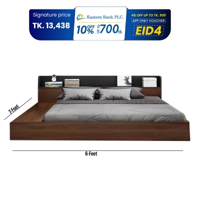 Picture of Andormahal (MDF) stylish khat/bed king size with two bedside tables [6feet(Bedding 5feet) by 7feet by 1feet,Side Table:20inch by 16inch by 12inch]