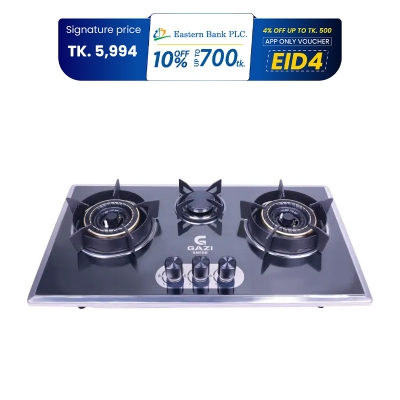 Picture of Gazi Smiss Triple Burner Steel Body Gas Stove EG-B712S (Best Price)