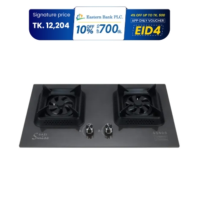 Picture of Gazi Smiss Gas Stove High Quality Tempered Glass Double Burner GH-8201M (Best Price)