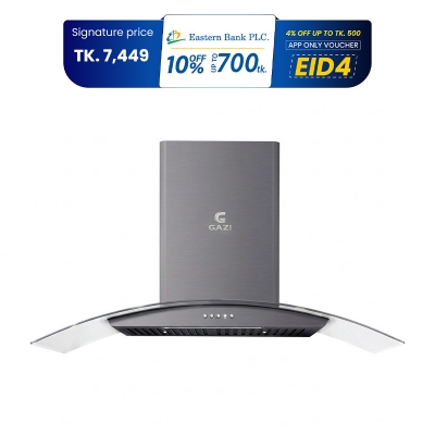 Picture of Gazi Smiss Kitchen Hood - EG-520B6 with 3 Speeds Push switch and top front glass 900mm