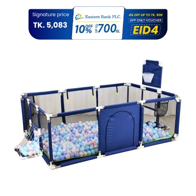 Picture of 4 Sides Baby Baby Toddlers Playpen Zipper Door Play Fence Children Infants Folding