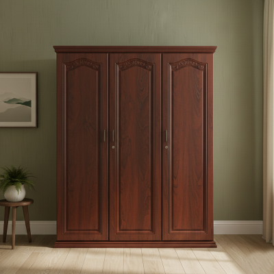 Picture of Mannat Deco Paint Lacquer Polish 3 Door Almirah, Rich Home Wardrobe for Bedroom, Multiple Shelves to Organise your Clothes, Hanging Rod, Lockable Door & Drawer Almirah 72/48