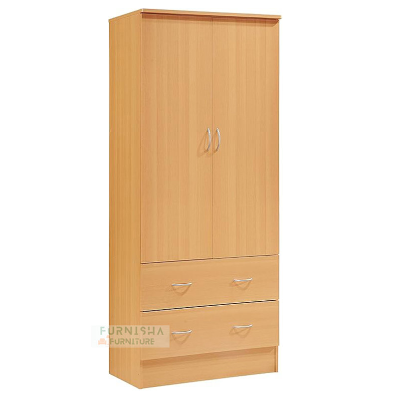 Picture of Modern 2 Door Almirah With  Cloth 2 Storage Drawer & Hanger Storage Cabinet and Cloth storage Shelf for your Sweet Home or Office Use 72x24"
