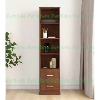 Picture of Modern Design Bookshelf with 2 Drawer, Display Rack, Modern Library Bookshelves, for Home Offices, Living Rooms, and Bedroom & Industrial Display 72x16''