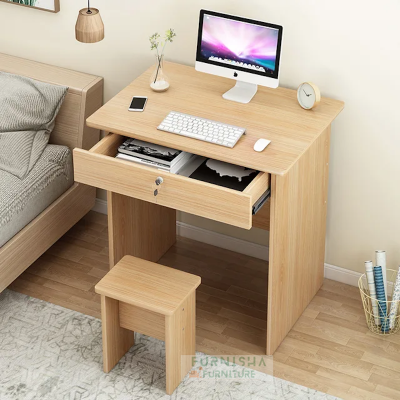 Picture of Computer Table With Stool, Multipurpose Compact Vanity Table, Writing Desk With 1 Locker drawer with Seating stool, Home & Office Desk Pc Table or Laptop Table 30/24''