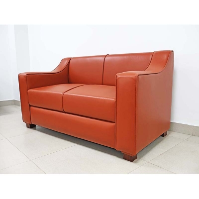 Picture of Faux Leather Sofa Set for Living Room Furniture | 2 Seater Sofa Set | 4 Seater Sofa | Sofa for Home & Office | Waiting Room Sofa | Pre-Assembled Color:- Orange
