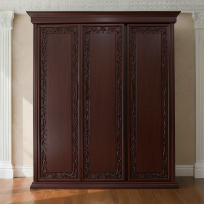 Picture of ALINA Premium Deco Paint Lacquer Polish 3 Door Almirah, Rich Home Wardrobe for Bedroom, Multiple Shelves to Organise your Clothes, Hanging Rod, Lockable Door & Drawer Almirah 72/48