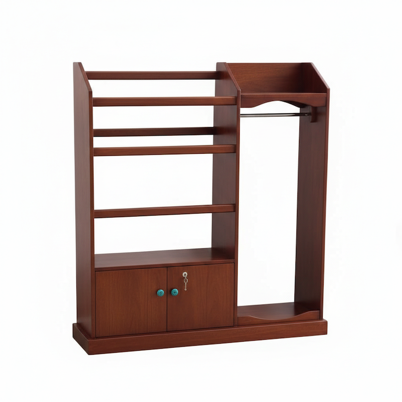 Picture of Rich Home Alana, Lacquer Polish Deco Paint Alana, 1 Clothes Stoarge Shelve with 4 Hanging Shelve & 1 Coat Hanging Space with Lock Door Cabinet, Modern Home & Office Use Clothes Hanging Alana, 48/45
