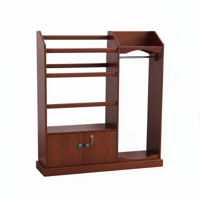 Picture of Rich Home Alana, Lacquer Polish Deco Paint Alana, 1 Clothes Stoarge Shelve with 4 Hanging Shelve & 1 Coat Hanging Space with Lock Door Cabinet, Modern Home & Office Use Clothes Hanging Alana, 48/45