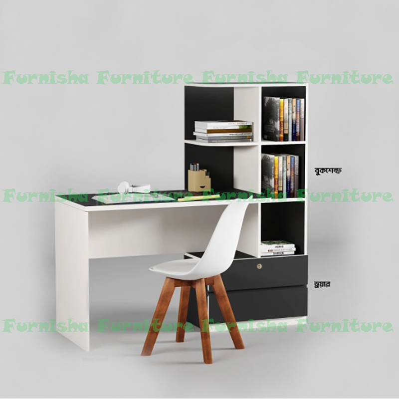 Picture of Modern Reading Table with Locker Drawer /Study Desk with Bookshelf /Home Office Desk / Computer Desk /Study Table /Laptop Table With Locker Drawer - Modern Home Furniture 50/45''