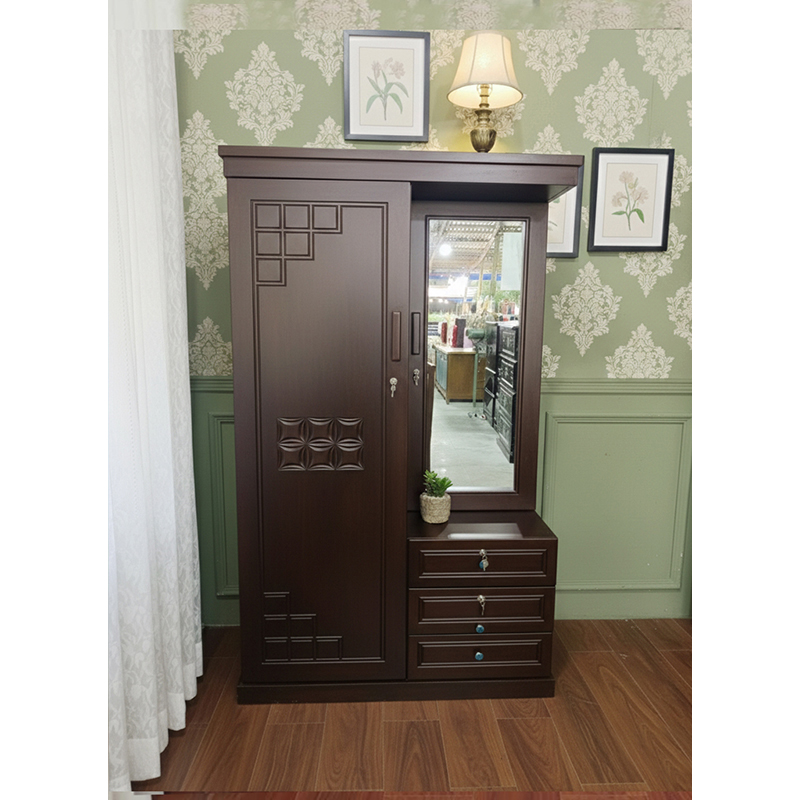 Picture of Rich Home Deco Paint Lacquer Polish Dressing Almirah, 1 Door Wardrobe, 1 Door Mirror Vanity Dressing Table, Almirah Dressing for Bedroom Clothes & Makeup Accessories Storage Organizer Shelves 72/30