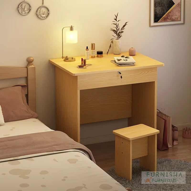 Picture of Computer Table With Stool, Multipurpose Compact Vanity Table, Writing Desk With 1 Locker drawer with Seating stool, Home & Office Desk Pc Table or Laptop Table 30/24''