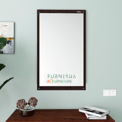 Picture of Furnisha Home Furniture Engineered Wood Dressing Wall Mirrors/Hanging Dressing Mirrors/Decorative Plain Mirror for Bed Room/Wall Mounted for Living Room or Bath Room (16 mm Melamine Board Rectangular Framed) 24/12''
