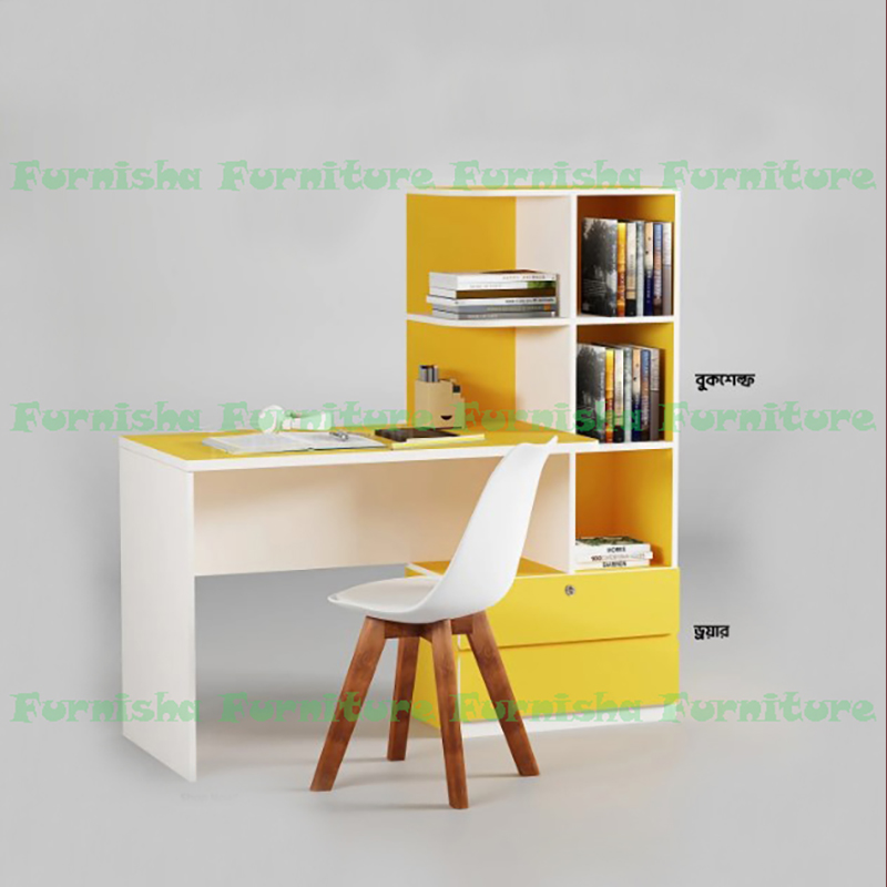 Picture of Modern Reading Table with Locker Drawer /Study Desk with Bookshelf /Home Office Desk / Computer Desk /Study Table /Laptop Table With Locker Drawer - Modern Home Furniture 50/45''
